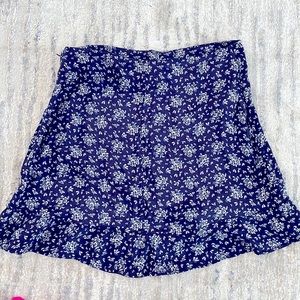 Satin CK Floral Mini Skirt